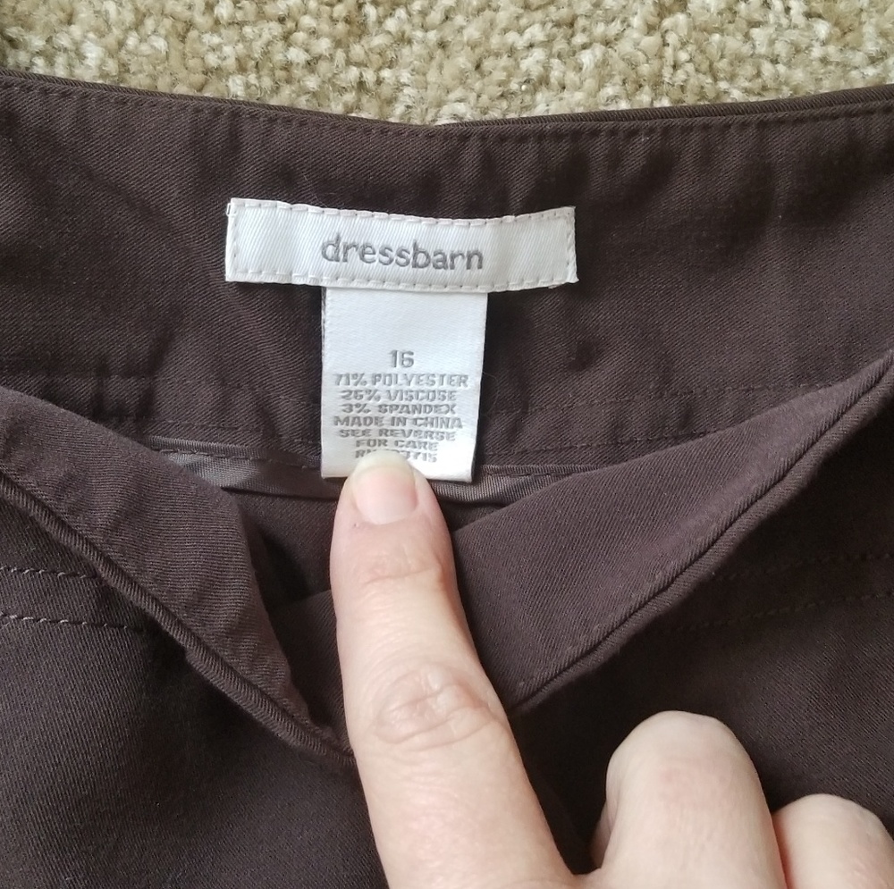 Brown dress pants size 16 Dress Barn